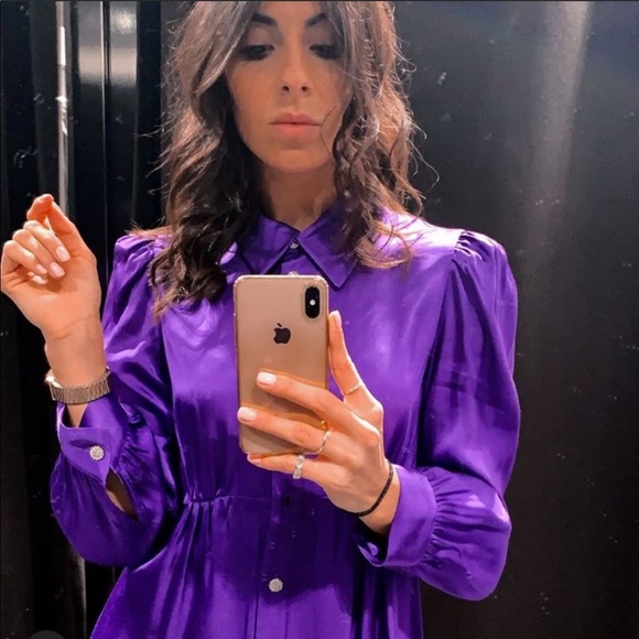 Satin effect shirt dress - Picture 6 of 11